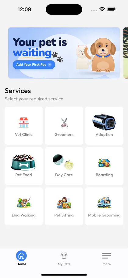 PetBuddy360 app screen 1